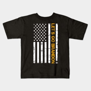 LET`S GO BRANDON US FLAG Kids T-Shirt